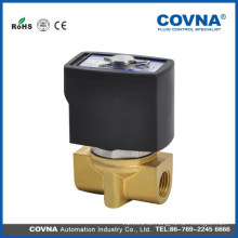 AC230V 2 vías de actuación directa de latón Mini válvula de gas de gas de solenoide